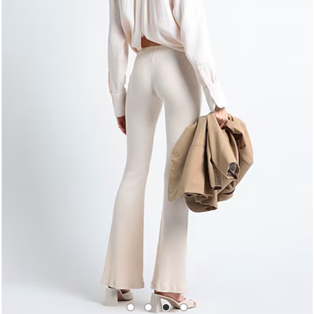 LA SEMAINE Paris Knit Ribbed Flared Cut Pull On Pants FR 36/US4/S